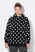 Hettegenser, oversized, genser med prikker, hette