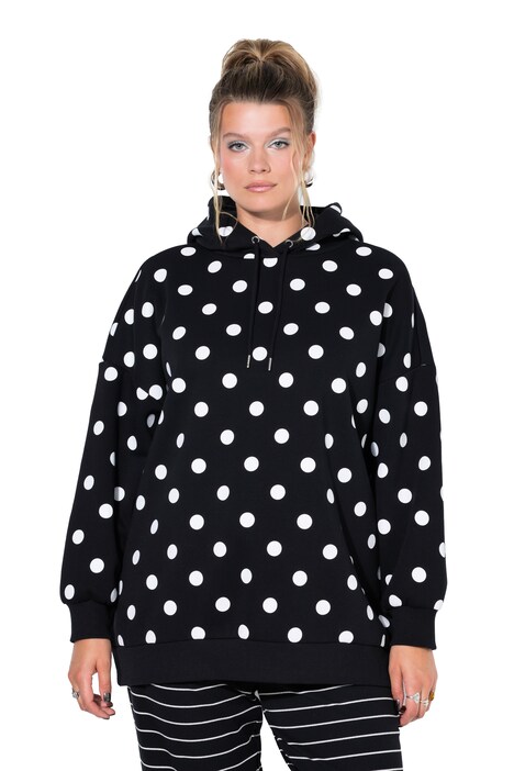 Hoodie, oversized, Sweat mit Dots, Kapuze