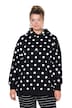 Hoodie, oversized, Sweat mit Dots, Kapuze