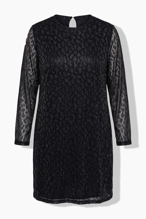 Abito dal taglio oversize in jersey operato con glitter e maniche lunghe e ampie