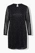 Abito dal taglio oversize in jersey operato con glitter e maniche lunghe e ampie