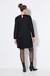 Abito dal taglio oversize in jersey operato con glitter e maniche lunghe e ampie