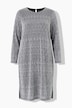 Kleid, oversized, Glitzer-Jersey, Langarm, Seitenschlitze