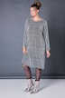 Kleid, oversized, Glitzer-Jersey, Langarm, Seitenschlitze