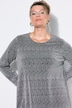 Kleid, oversized, Glitzer-Jersey, Langarm, Seitenschlitze