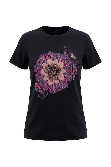Funktions-Shirt, Blumenmotiv, Rundhals, Halbarm