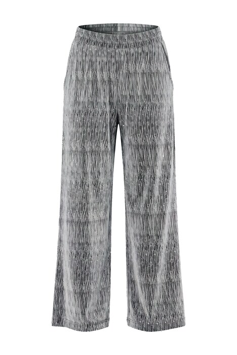 Strukturhose, Wide Legs, Glitzer-Jersey, Elastikbund