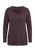 Waterfall Neckline Lettuce Hem Sweater