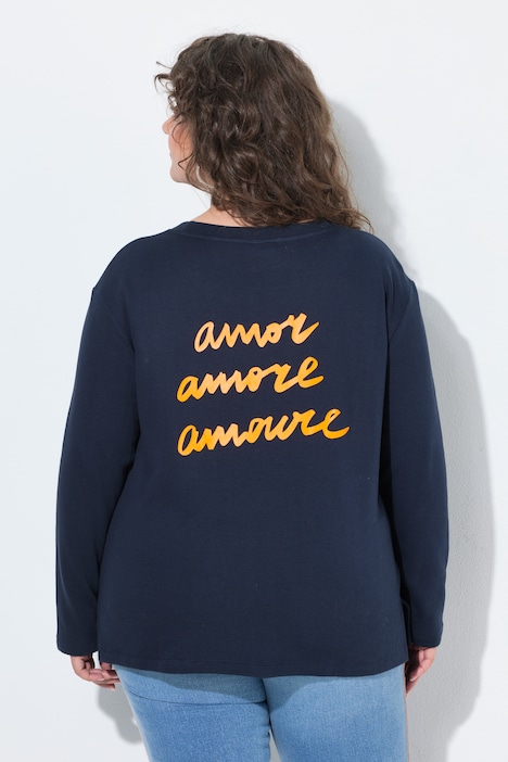 Sweatshirt, tekst op het achterpand, boxy fit, ronde hals, lange mouwen