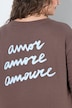 Sweatshirt, tekst op het achterpand, boxy fit, ronde hals, lange mouwen