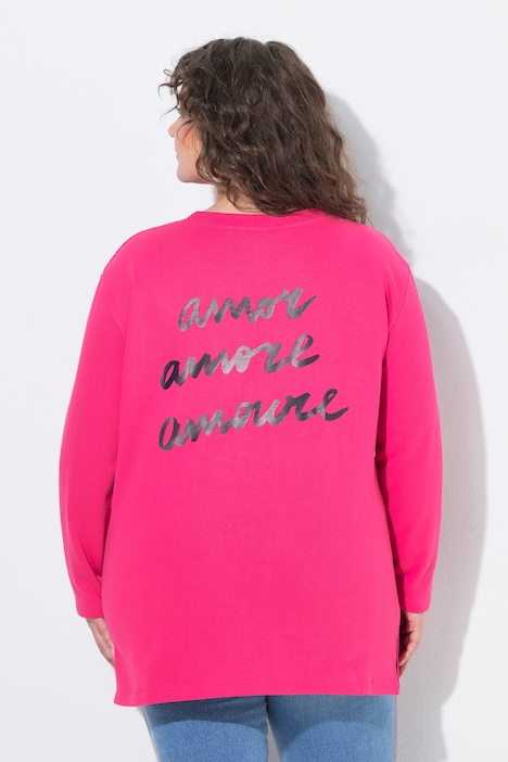 Sweatshirt, tekst op het achterpand, boxy fit, ronde hals, lange mouwen