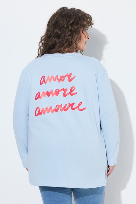 Sweatshirt, tekst op het achterpand, boxy fit, ronde hals, lange mouwen