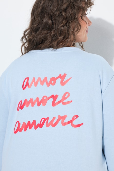 Sweatshirt, tekst op het achterpand, boxy fit, ronde hals, lange mouwen