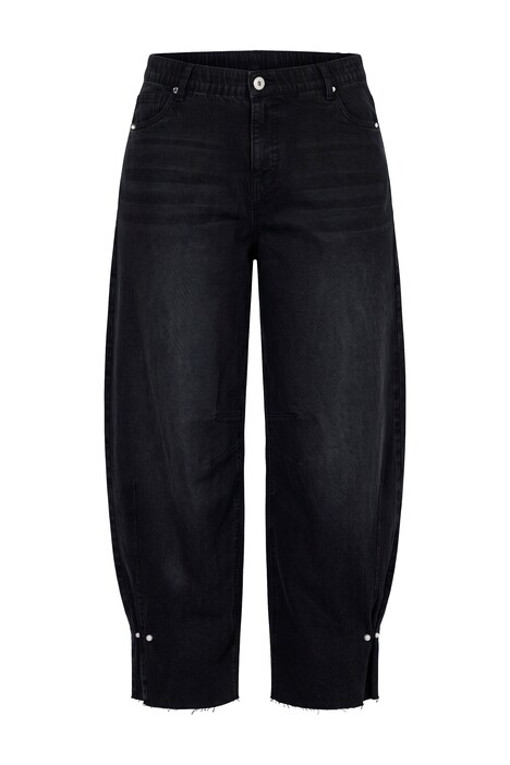 Barrel-Jeans, Balloon Legs, Zierperlen-Detail, Elastikbund