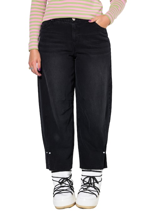 Barrel-Jeans, Balloon Legs, Zierperlen-Detail, Elastikbund