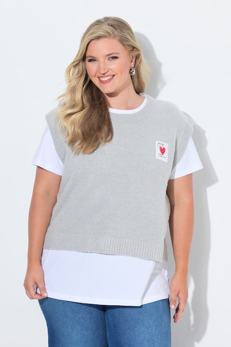 Pullunder, Loose Fit, Herz-Patch