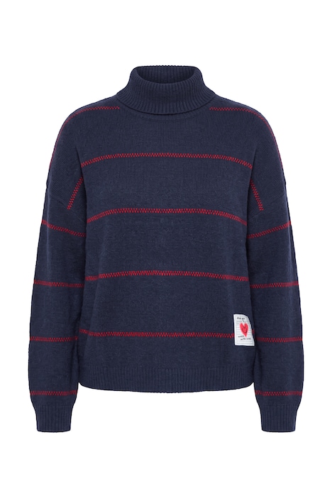 Striped Long Sleeve Turtleneck Sweater