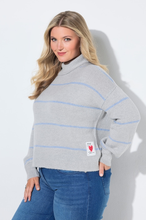 Pullover, Loose Fit, Ringel, Herz-Patch