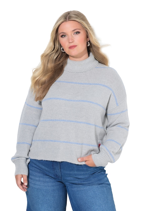 Striped Long Sleeve Turtleneck Sweater