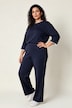 Soft-Sweathose, weites Bein, Schmuckband, Elastikbund