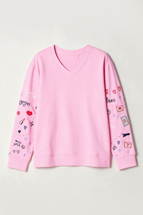 Sweatshirt, Relaxed Fit, Langarm mit Lifestyle-Stickereien