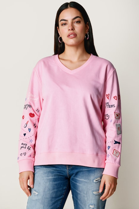 Sweatshirt, Relaxed Fit, Langarm mit Lifestyle-Stickereien