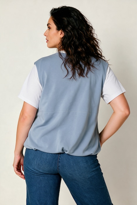 Soft-Sweatweste, bequem, elastischer Saum, Zipper