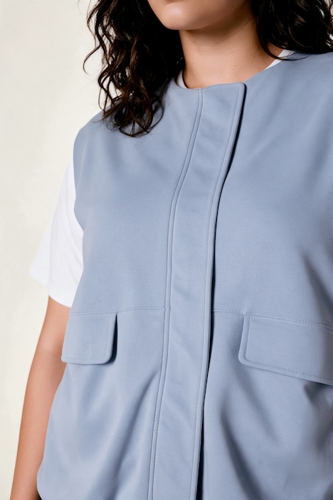 Soft-Sweatweste, bequem, elastischer Saum, Zipper