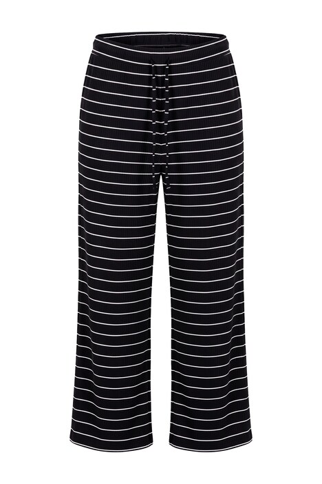 Ripp-Ringelhose, Wide Legs, Elastikbund