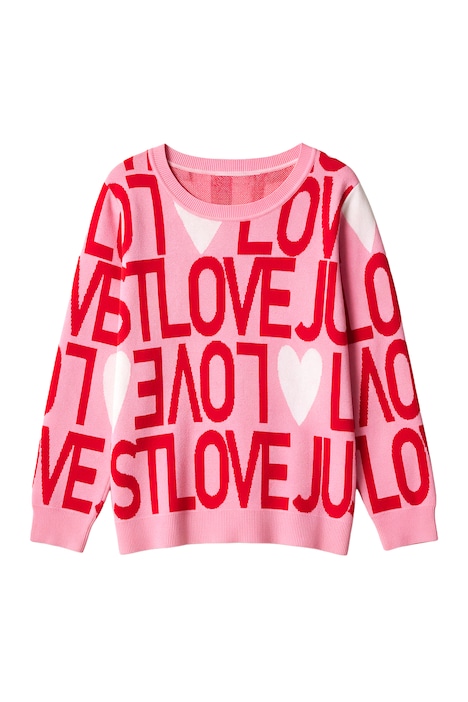 Pullover, Classic Fit, Buchstaben-Muster und Herzen