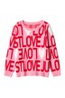 Pullover, Classic Fit, Buchstaben-Muster und Herzen