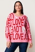 Pullover, Classic Fit, Buchstaben-Muster und Herzen