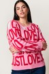 Pullover, Classic Fit, Buchstaben-Muster und Herzen