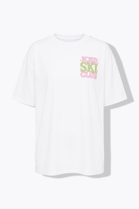T-shirt oversize, imprimé ski XL, manches mi-longues