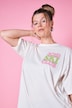 T-shirt oversize, imprimé ski XL, manches mi-longues