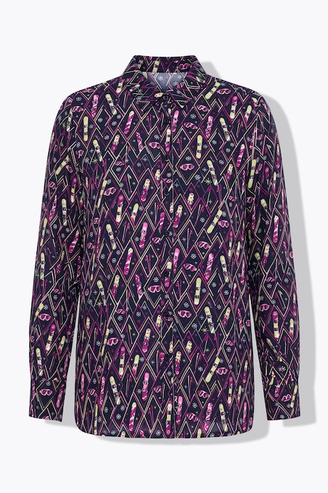 Hemdbluse, Straight Shape, Ski-Print