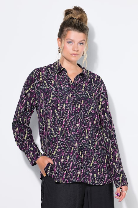 Hemdbluse, Straight Shape, Ski-Print