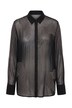 Hemdbluse, Straight Shape, transparent, XL Zierperlen-Muster