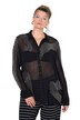 Hemdbluse, Straight Shape, transparent, XL Zierperlen-Muster