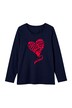 Langarmshirt, Classic Fit, Herz-Flockdruck, Rundhalsausschnitt