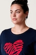 Langarmshirt, Classic Fit, Herz-Flockdruck, Rundhalsausschnitt