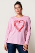 Langarmshirt, Classic Fit, Herz-Flockdruck, Rundhalsausschnitt