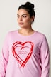 Langarmshirt, Classic Fit, Herz-Flockdruck, Rundhalsausschnitt