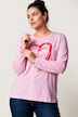 Langarmshirt, Classic Fit, Herz-Flockdruck, Rundhalsausschnitt