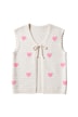 Strickweste, Classic Fit, Ringel, Herzen, Schleifen-Verschluss
