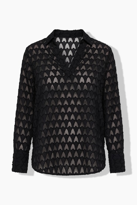 Hemdtunika, oversized, transparente Struktur