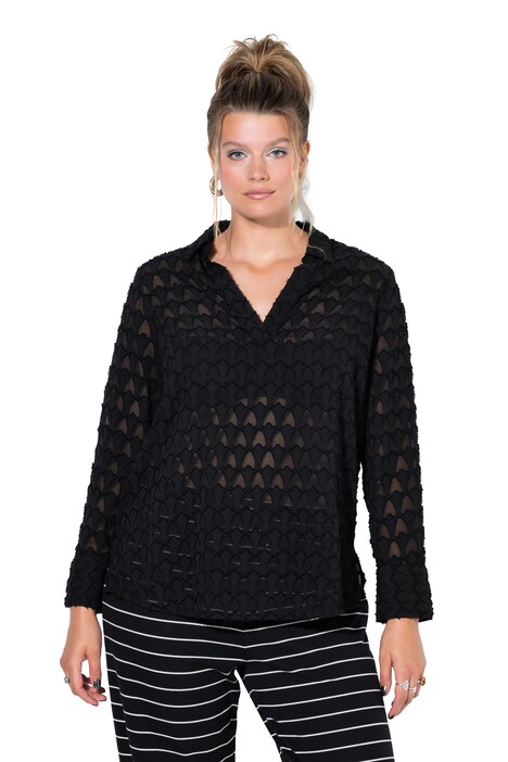 Hemdtunika, oversized, transparente Struktur