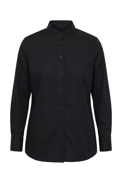 Mandarin Collar Poplin Blouse