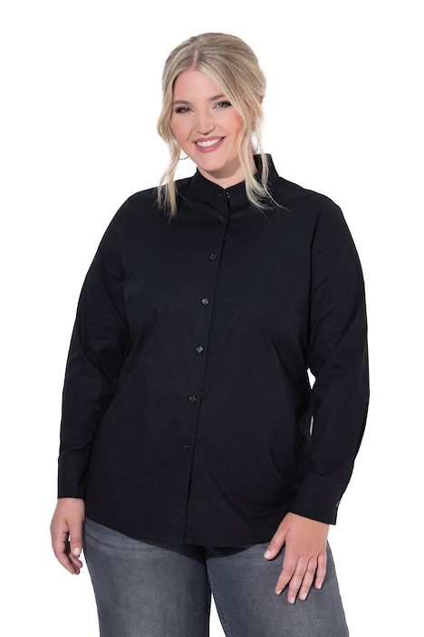 Mandarin Collar Poplin Blouse