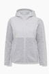 Strickfleece-Jacke, Softshell-Besatz, Kapuze, Langarm